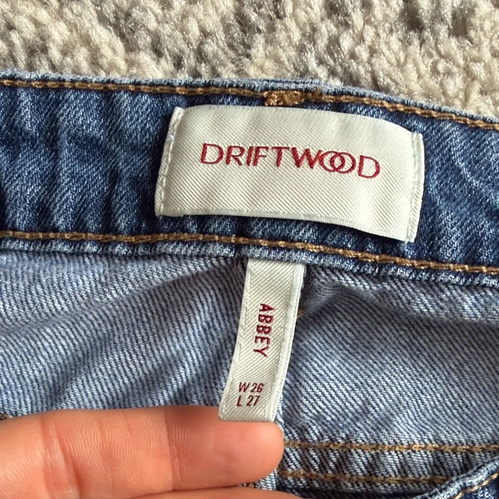 DRIFTWOOD Jordie Blue Patchwork Straight Leg Jeans - Picture 5 of 7
